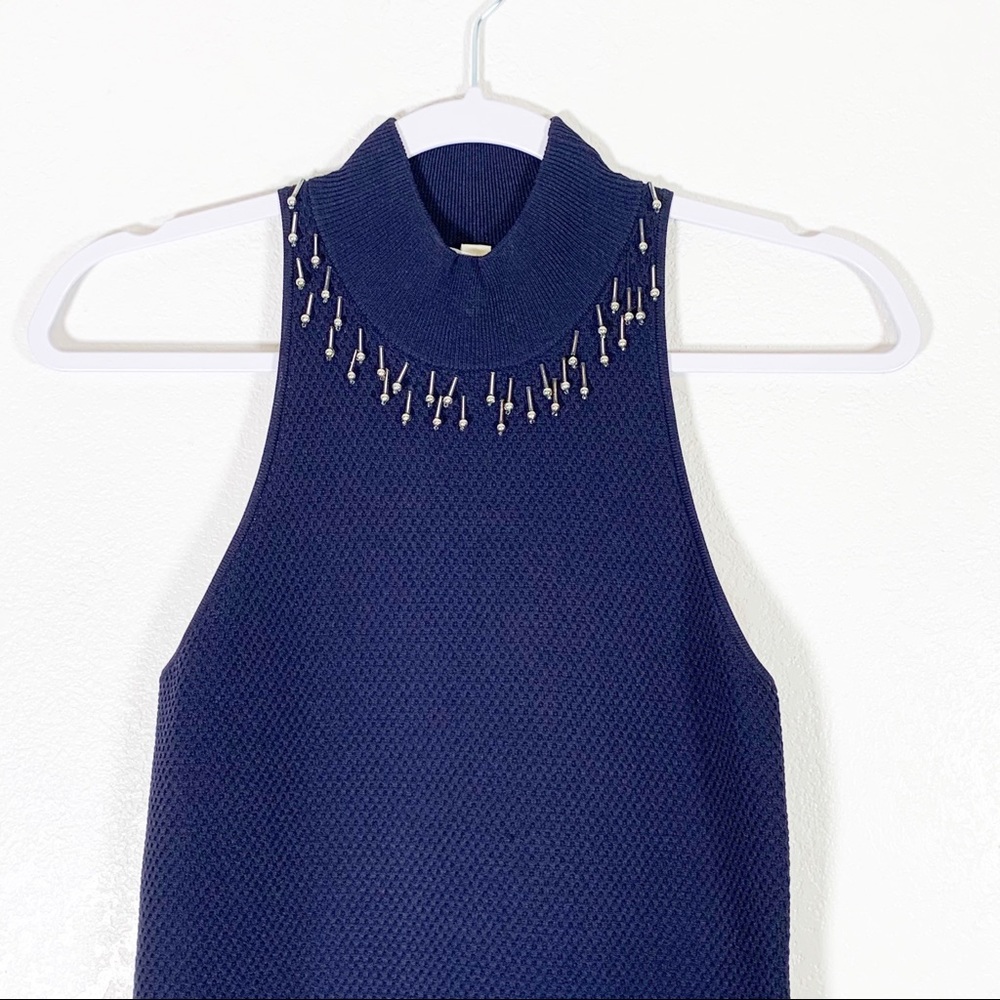 Jonathan Simkhai Beaded Navy Blue Dress Small - Picture 8 of 11